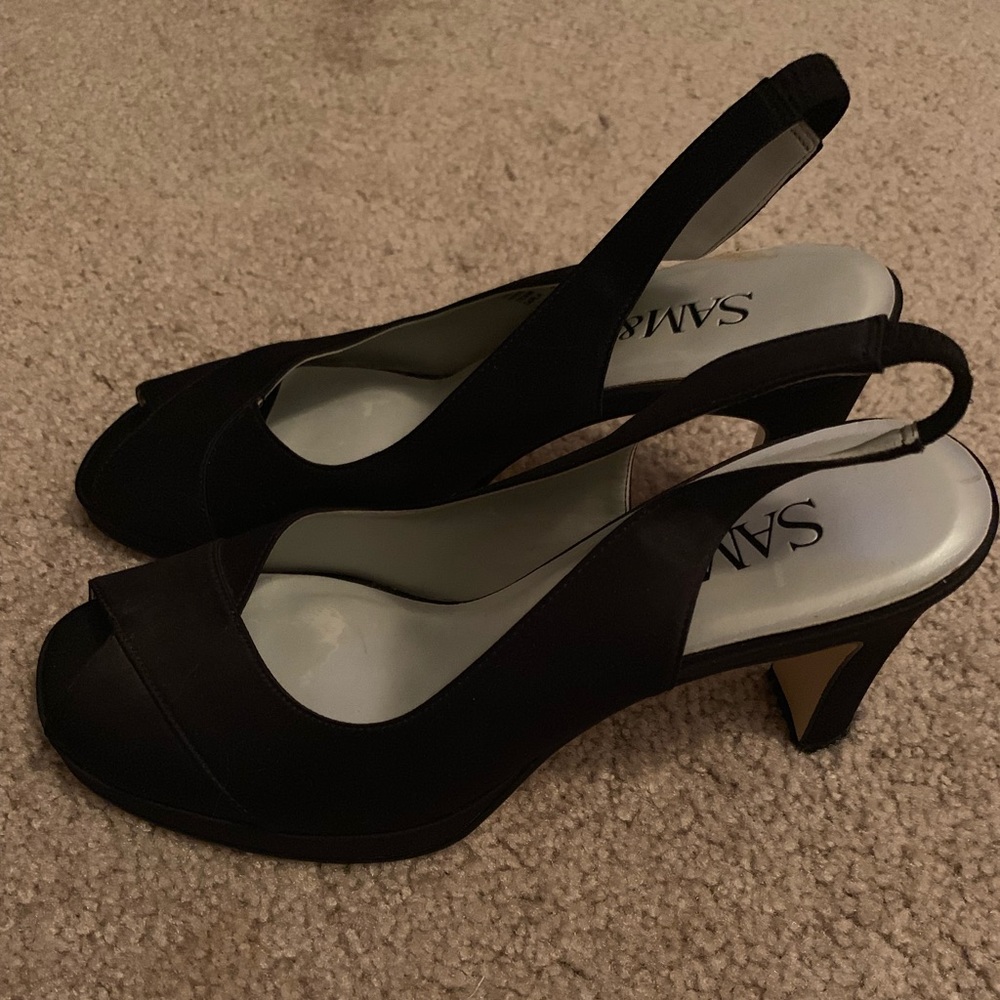 Black Sam & Libby peep toe heels